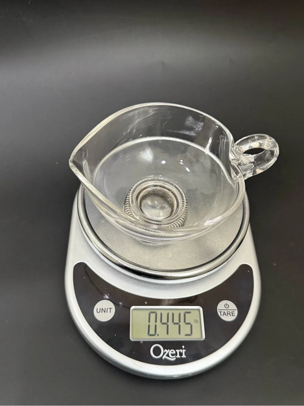 Vintage Ribbed STERLING Silver Base Clear Glass Gravy Boat Sauce Dish
